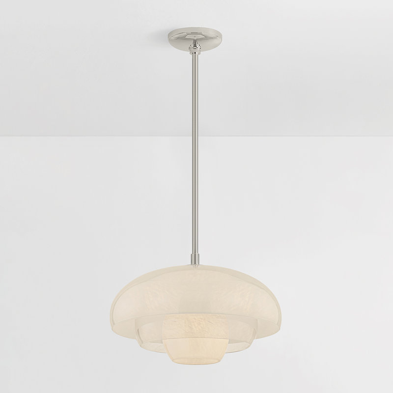 Auburndale Pendant in Aged Brass, Polished Nickel