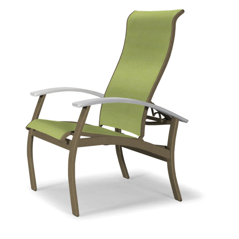 Chaise de patio Askar, Bois de plage texturé, Blanc, Lime 38D Sunbrella®