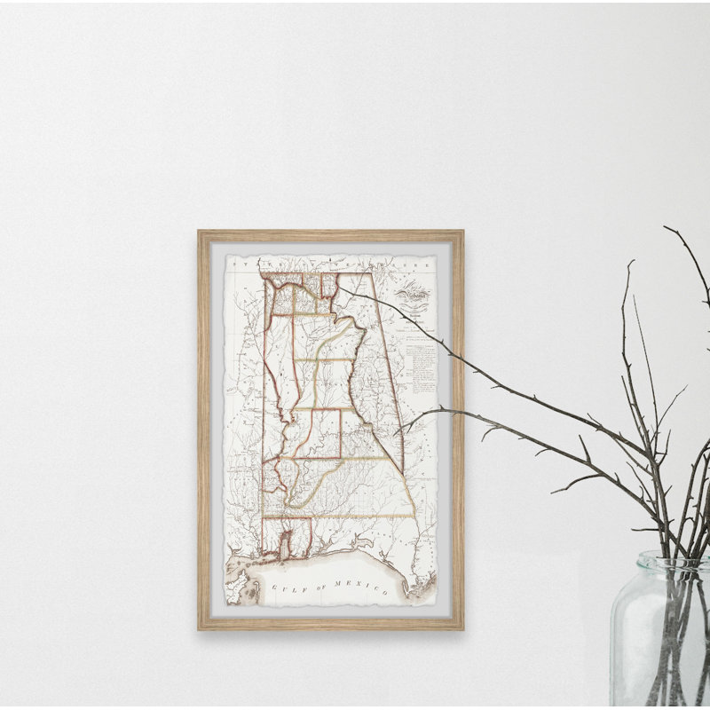 Golfe du Mexique - Reproduction d'art graphique sur papier encadré, H 12 po x l 8 po x P 1,5 po