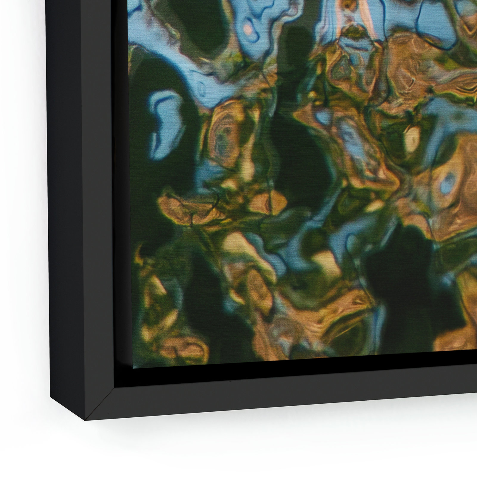 Mirissa "Reflecting Blue" Print by Geoffrey Baris, 48" H x 36" W x 2" D, Black Framed