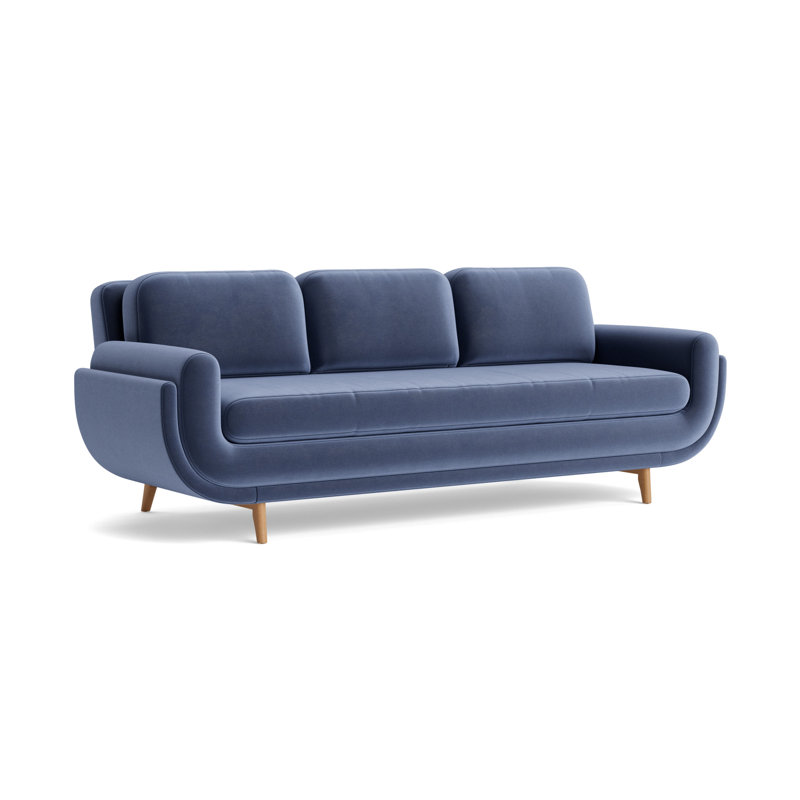 Regatta 100 Sofa, Natural, Performance Velvet - Indigo