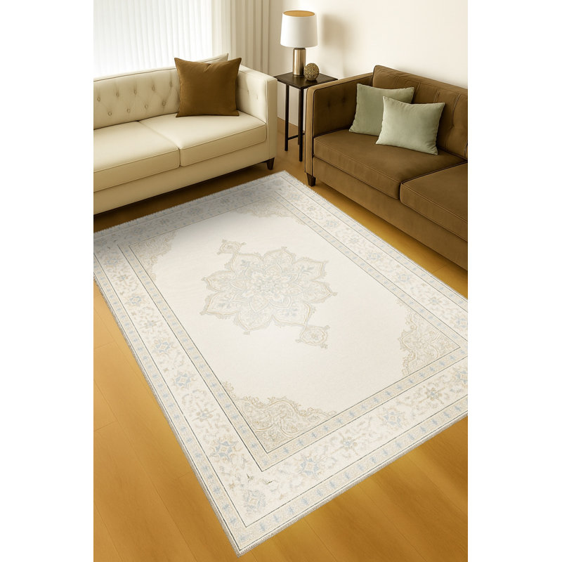 Tapis tissé crème Mosso, 3'11" x 5'11"