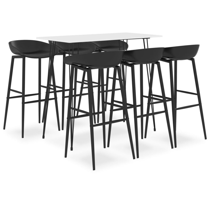 Adalard Dining Set, White, Black