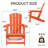 Eight in a Set Adirondack Chair with Cup Holder All-Weather Reclining Chair for Patio Deck Backyard and Poolside-114222252