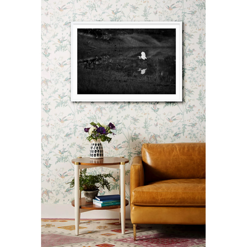 Snowy Egret, 29" H x 40" W, Black