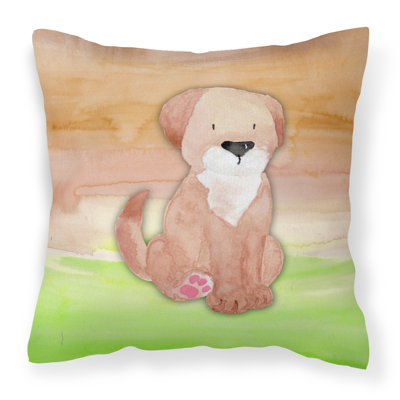 Coussin intérieur/extérieur en aquarelle pour chien