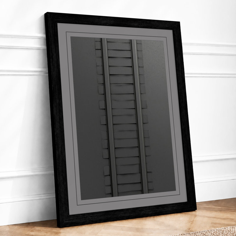 Vertical Structure Industrial - Framed Print, A2 - 59.4 x 42.0 cm, Black