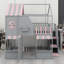 Lit superposé Kids Playhouse avec escalier de rangement intégré et tablettes ouvertes-129444764