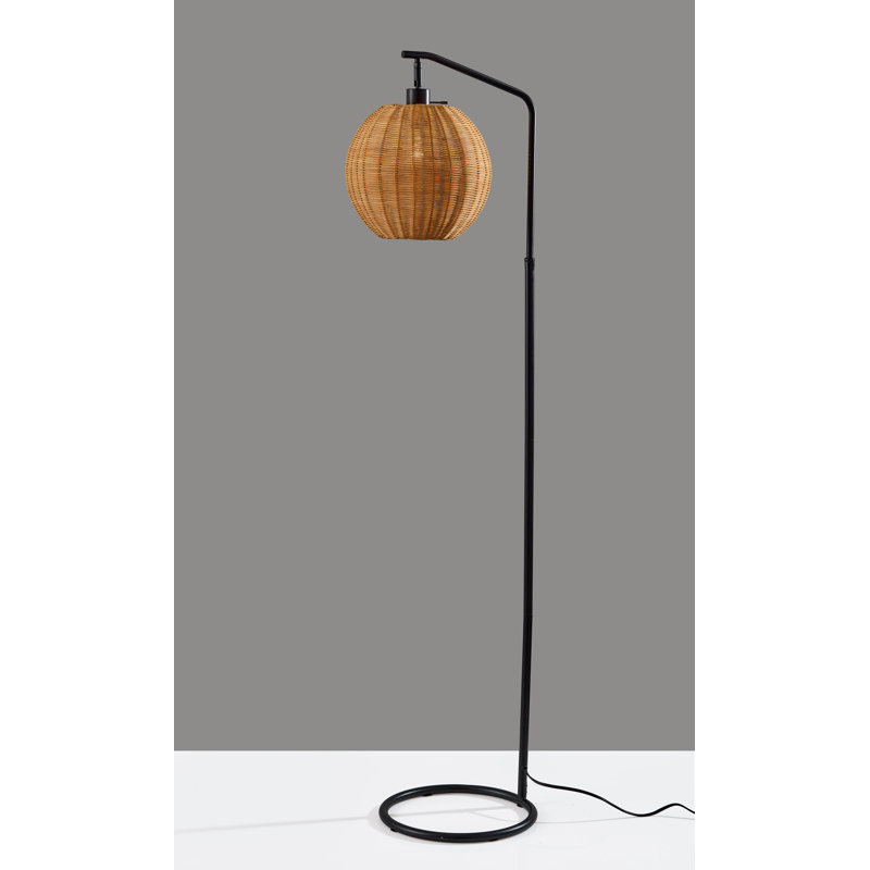 Lampe sur pied Maeve, Noir, noir, noir, noir