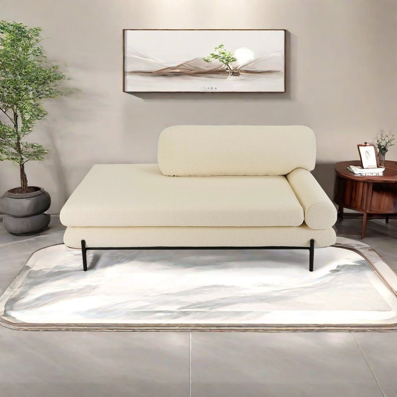 Chaise longue en tissu doux avec assise profonde