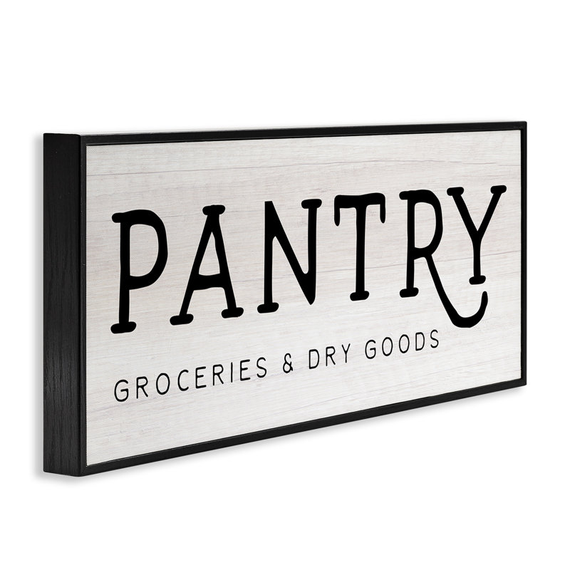 «Rustic Pantry Sign Text Groceries Dry Goods» par Daphne Polselli - impression, H 10 po x l 24 po