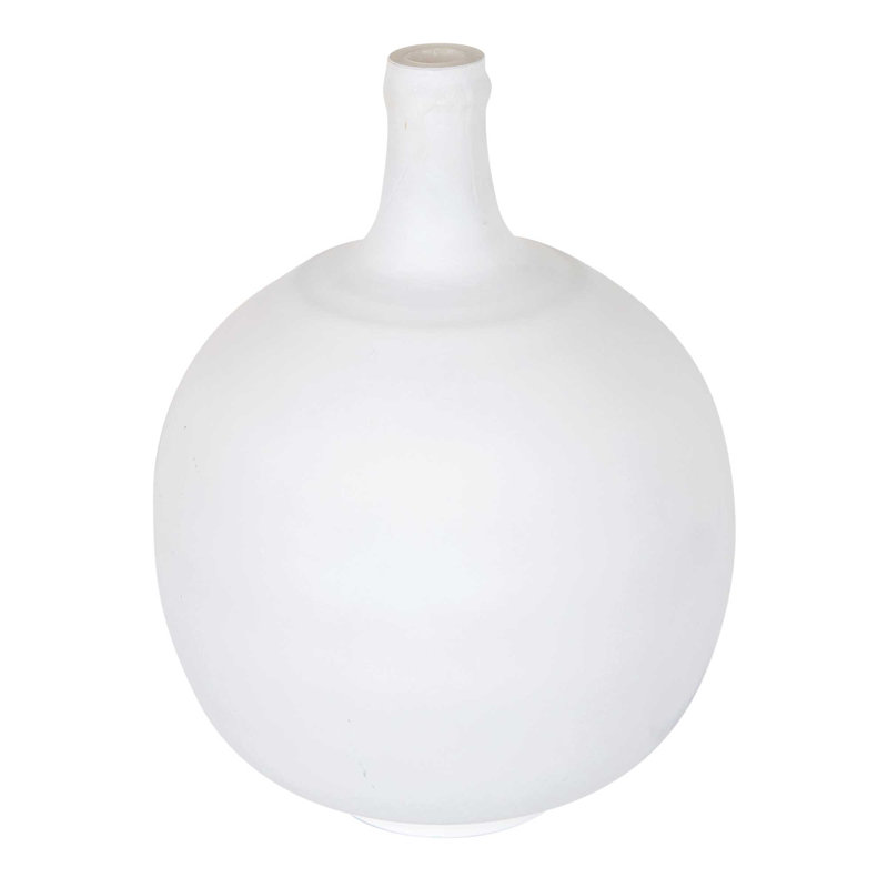 Norra 12.5" H Matte White Glass Vase