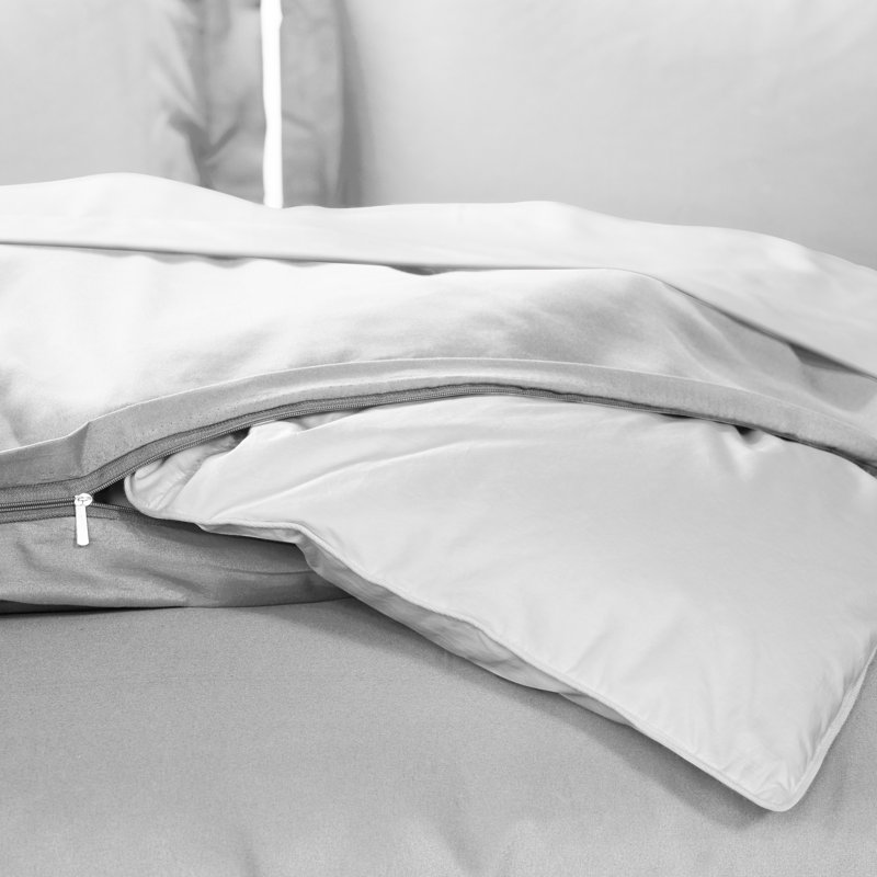 Ensemble de housse de couette en microfibre super doux, Housse de couette simple + 1 taie décorative, Argile