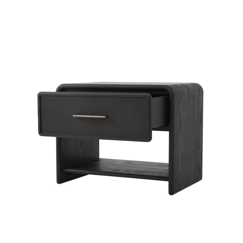 Table de chevet 1 tiroir Gasaway, Noir