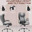 Chaise grise en microfibre avec accoudoirs rembourrés rabattables, siège réglable en hauteur, inclinable et dossier haut pivotant à 360 °, inclinable en hauteur, pivotant,