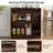 2 - Door Accent Cabinet With Adjustable Shelves & Arched Doors, 31.5" Minimalist Credenza For Living Room Kitchen Dining Room-1241813828
