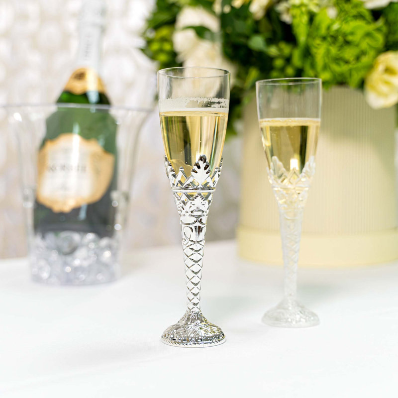 Flûte à champagne jetable en plastique basique, Argent