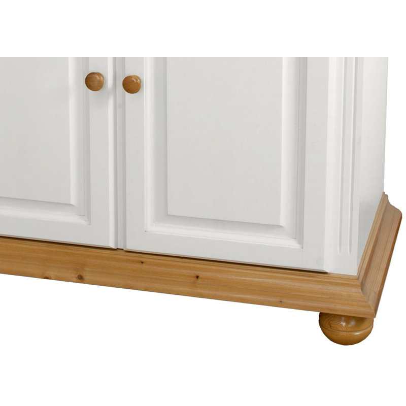 Jabari Solid Wood 115cm W 5 - Drawer Chest of Drawers, White/Oak