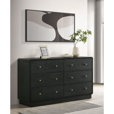 6-Drawer Dresser Cabinet Black