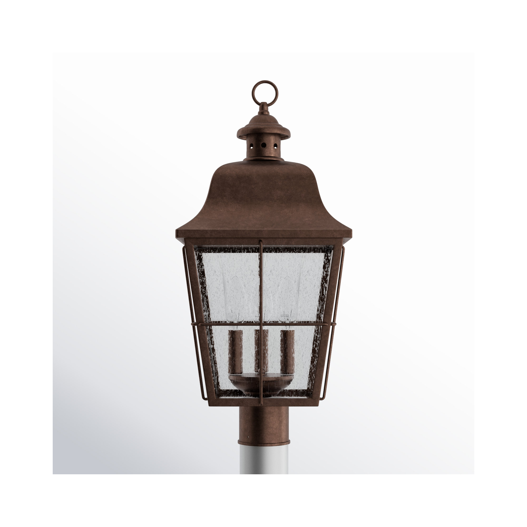Merton Seeded Metal Outdoor Lantern Head, Copper Bronze