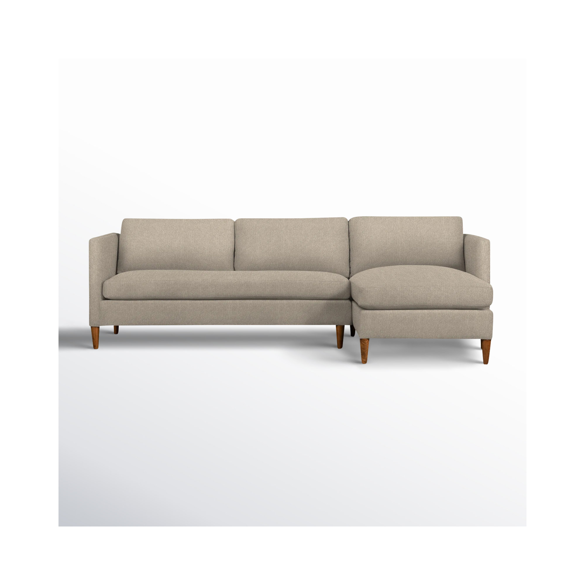 Clifford 2 - Piece Upholstered Custom Sectional, Davis Chateau Gray Bouclé, Right Hand Facing