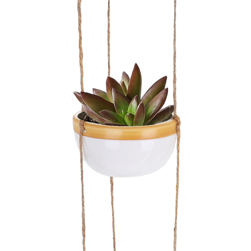 Ceramic Hanging Planter, Aqua