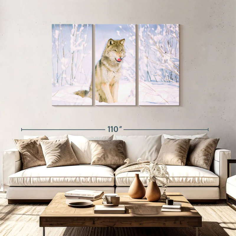 Loup sauvage Brampt, H 48 po x l 74 po