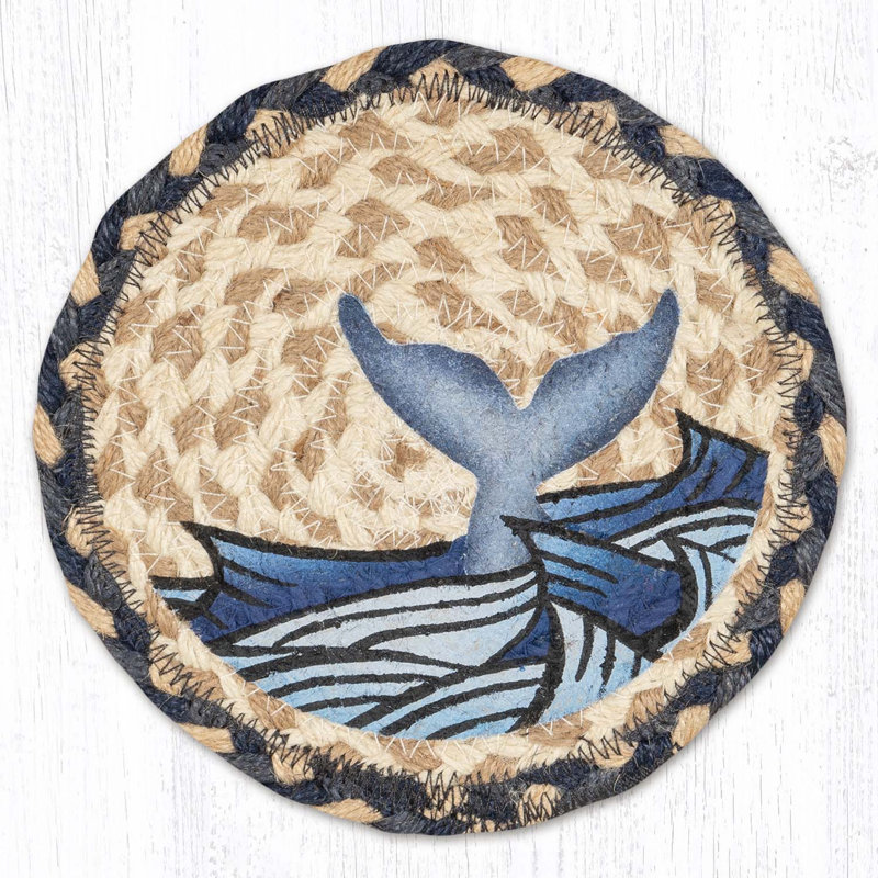  LC-868 Whale Tail Round Large Coaster 7"x7"
