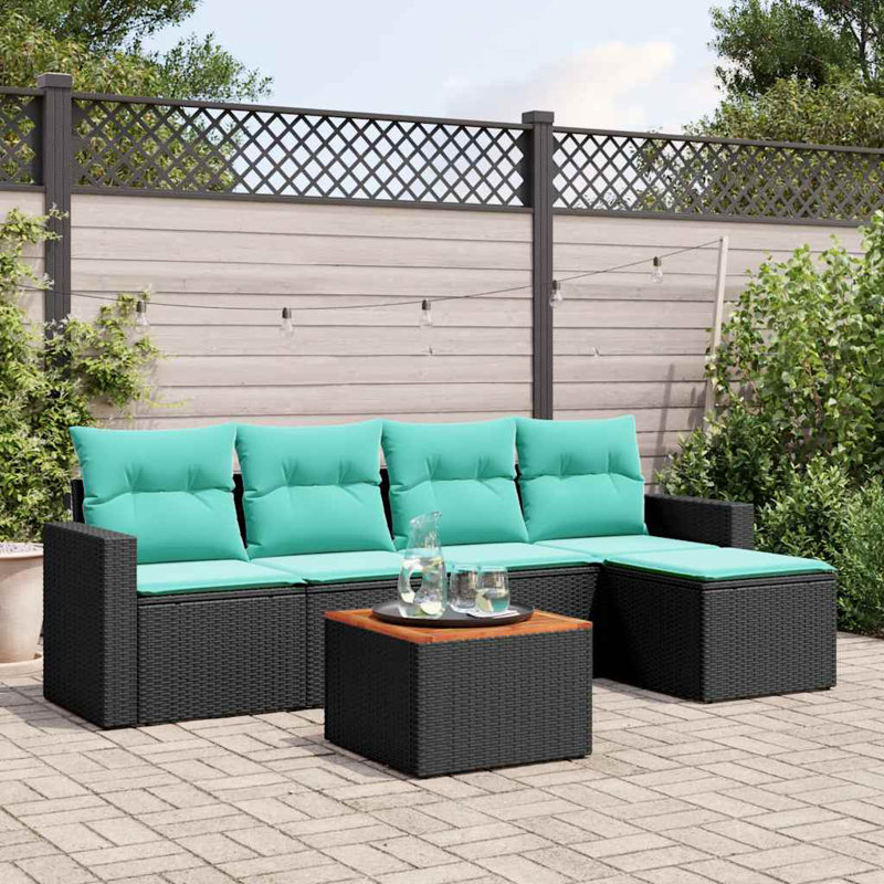 Ensemble de canapé de patio 6 pièces avec coussins pour l'extérieur