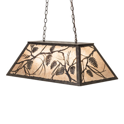 33" Long Whispering Pines Oblong Pendant