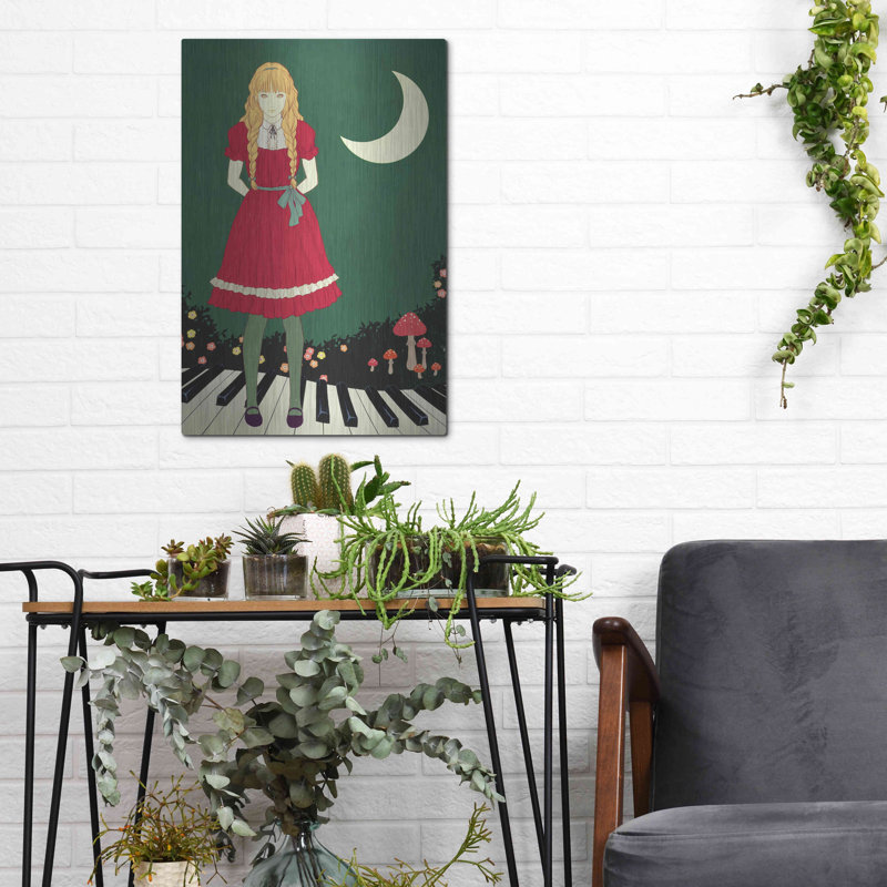 «Crescent Moon» par Sai Tamiya, art mural en métal, H 16 po x l 12 po
