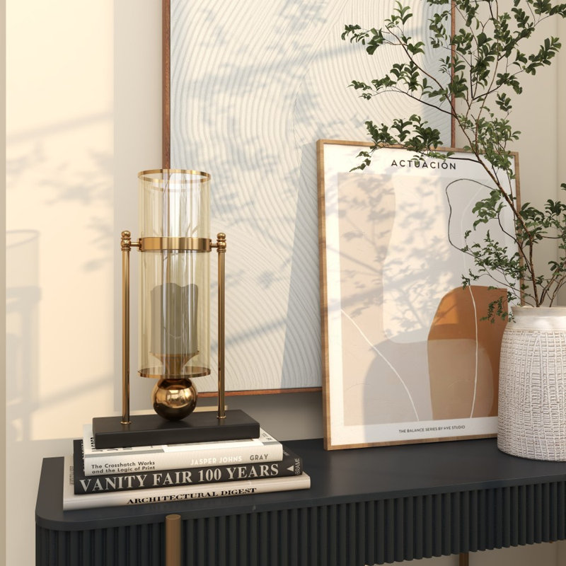 Modern Metal Abstract Candle Holder, 17.15" H x 10.30" W x 5.35" D