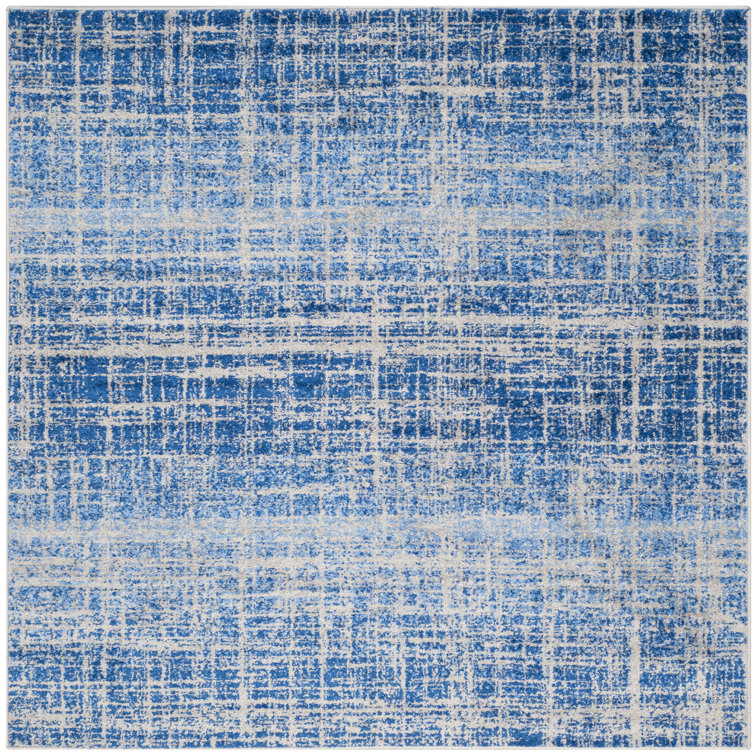 Riebe Abstract Blue/Silver Area Rug