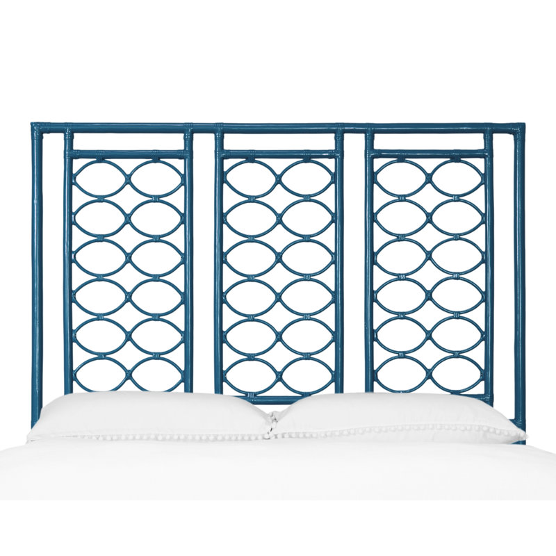 Infinity Wicker/Rattan Open-Frame Headboard, Pacific Blue, Queen