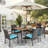 Reeltown 6 - Person Acacia Wicker Patio Dining Set with Rectangular Table , Cushions Included-1586499237
