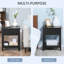 2 tables d'appoint noires avec tiroir et rangement, table de bout moderne pour le salon,