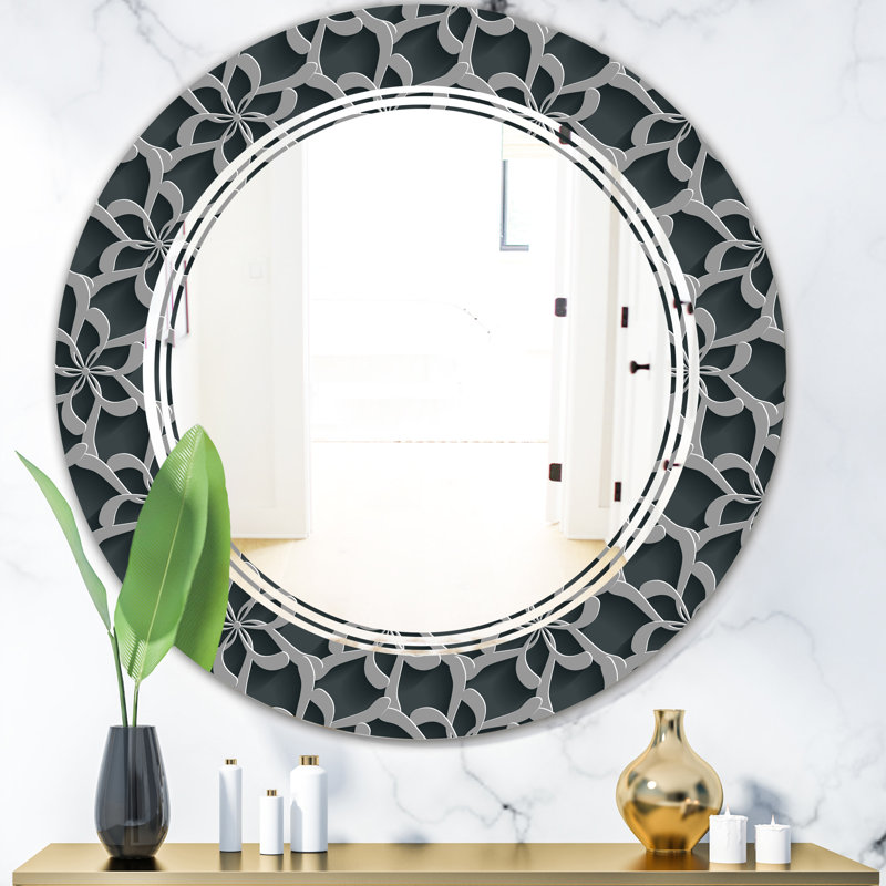Miroir mural traditionnel 3d à trois fleurs, 23,6 po x 23,6 po