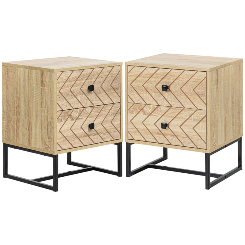 39.5cm W Manufactured Wood Bedside Table