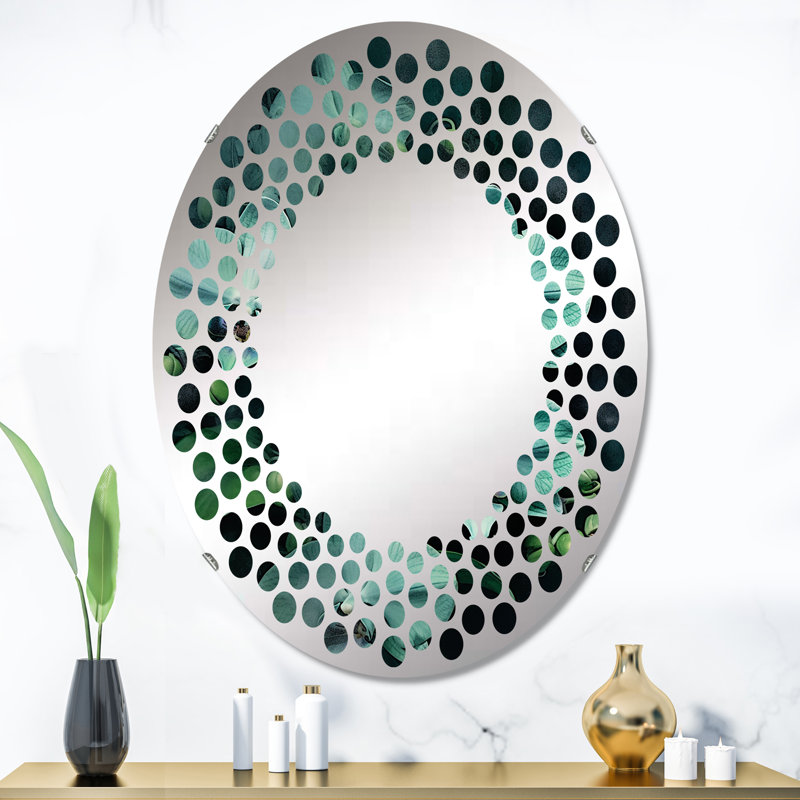 Fantasy Green Orchid Dreamscapes - Miroir mural à pois | Ovale, 35,4 po x 23,6 po