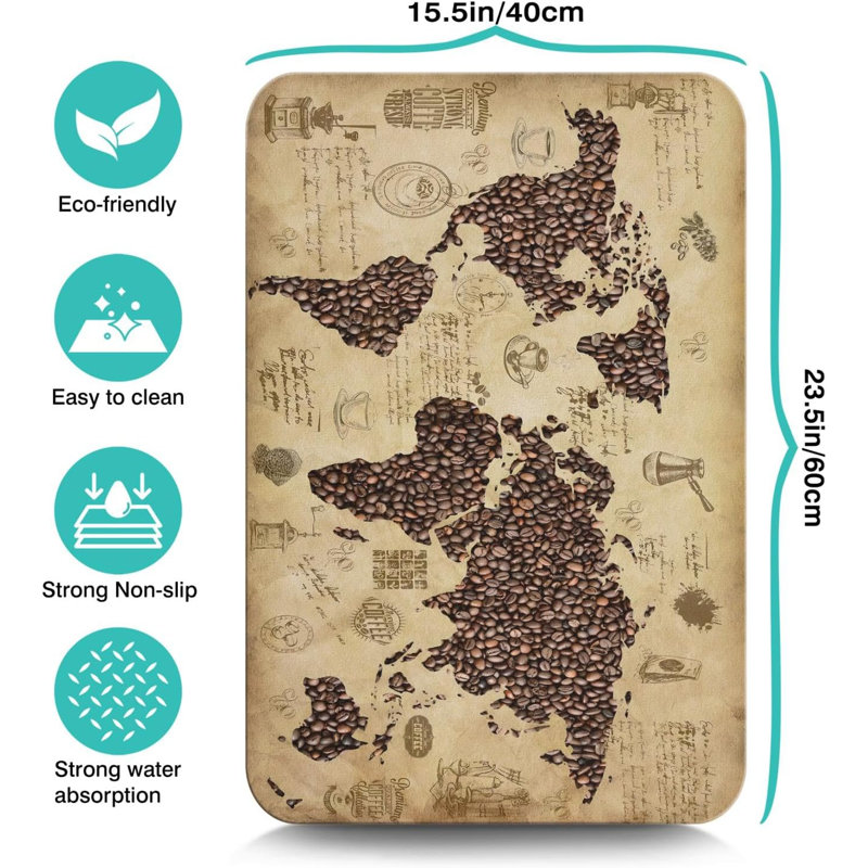 Tapis de café amusant 24 po x 16 po, tapis de bar pour comptoir, accessoires de bar anti-dérapant anti-taches pour peau de café, tapis de séchage pour la cuisine