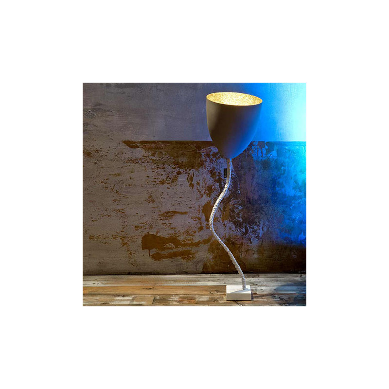 Gold/Brass/Grey Torchiere Floor Lamp with Outlet