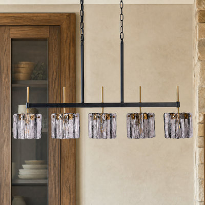 5-Light Modern Smoked Glass Pendant Light