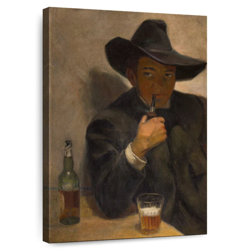 Autoportrait Leisha avec chapeau à larges bords, H 48 po x l 32 po