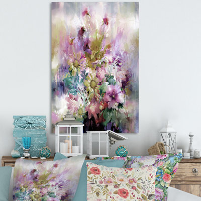 " Grunge Muticolored Spring Flowers "