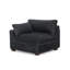 Fauteuil rembourré en flanelle de fourrure de lapin avec dossier rembourré et rembourré gris-1383988513