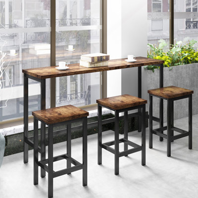 Ensemble de table de salle à manger à hauteur de comptoir avec 3 tabourets et ensemble de table de pub