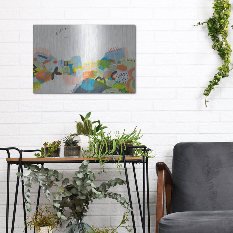 Art mural en métal Winston Porter «Resort Town 3» par Jan Weiss, H 12 po x l 16 po