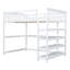 Lit mezzanine double Space avec bureau blanc et tablettes de rangement - aspect classique-1391670599-1391670598