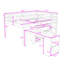 Lit mezzanine 3 tiroirs avec bureau mobile et tablettes-645570714-645570713