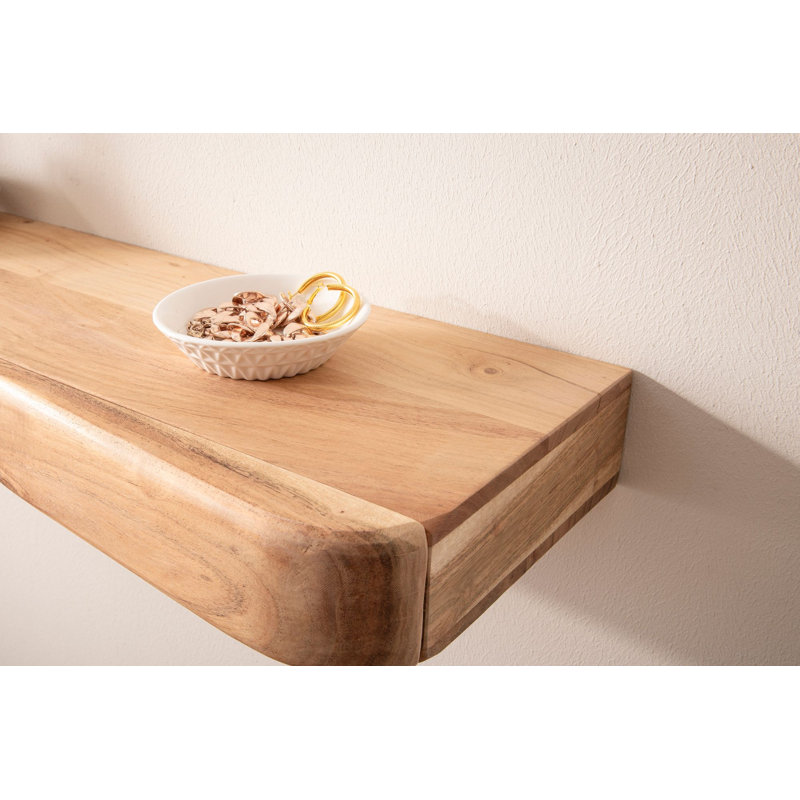 Acacia Solid Wood Floating Shelf, 8cm H x 100cm W x 20cm D.